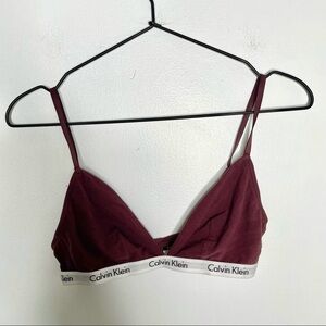 Calvin Klein Burgundy Triangle Bralette Womens M